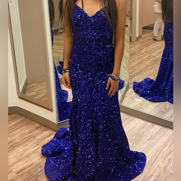 prom dress blue sparkly - Picture 1 of 2